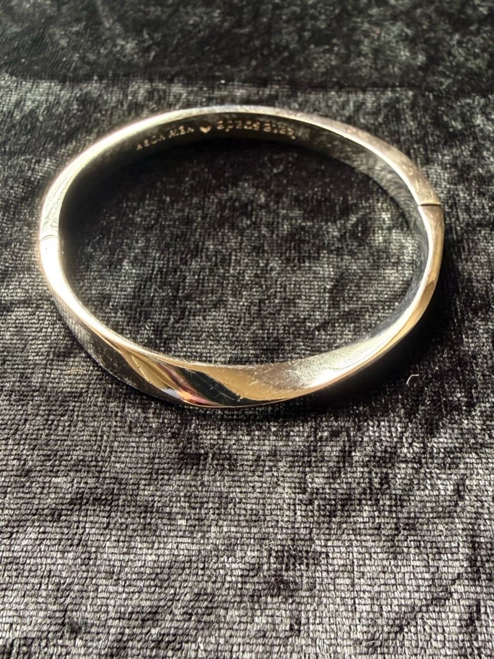 Kate spade Polished Silver-Tone Hinged Bangle Bracelet